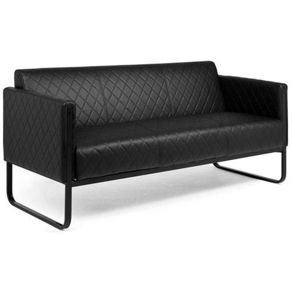Produktabbildung Nr. 2: hjh OFFICE Loungesofa ARUBA BLACK Gestell schwarz Kunstleder, 3-Sitzer, schwarz