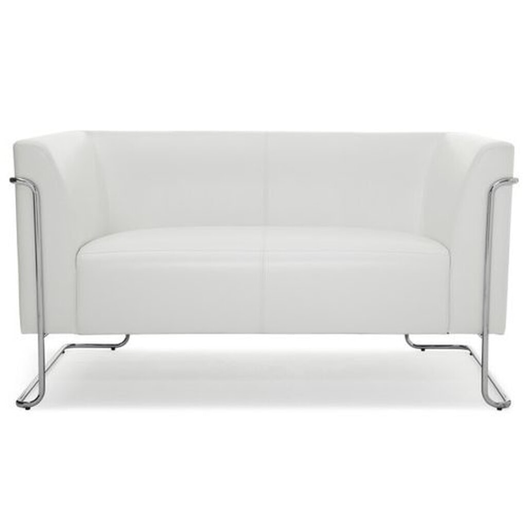 Produktabbildung: hjh OFFICE Loungesofa CURACAO Kunstleder, 2-Sitzer, weiß