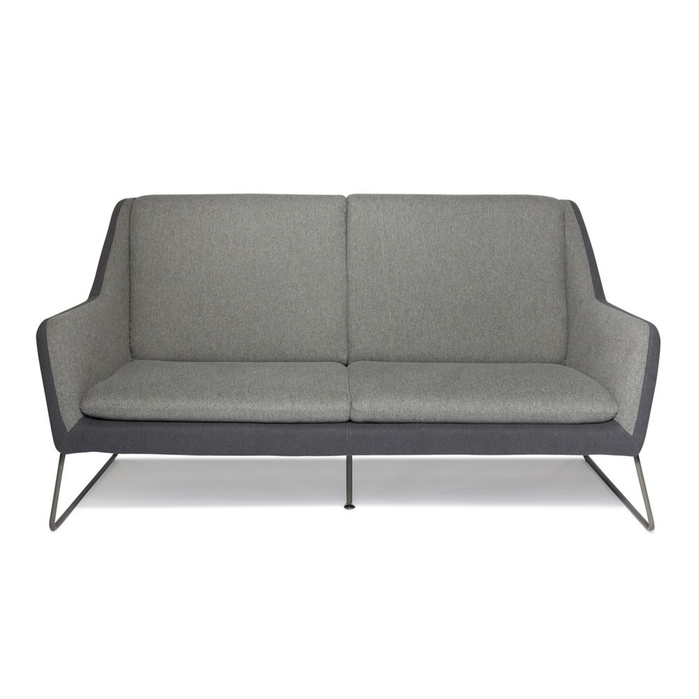 Produktabbildung Nr. 1: hjh OFFICE Loungesofa LAGUN Kufengestell, 3-Sitzer, hellgrau/dunkelgrau