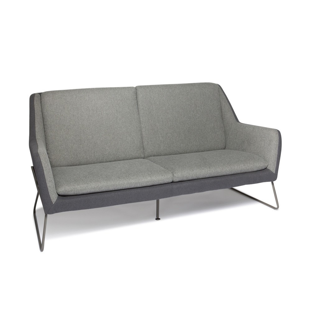 Produktabbildung Nr. 2: hjh OFFICE Loungesofa LAGUN Kufengestell, 3-Sitzer, hellgrau/dunkelgrau
