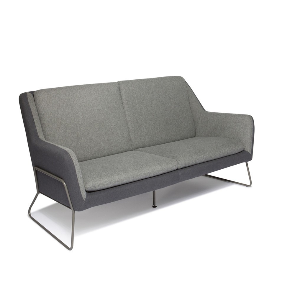 Produktabbildung Nr. 3: hjh OFFICE Loungesofa LAGUN Kufengestell, 3-Sitzer, hellgrau/dunkelgrau