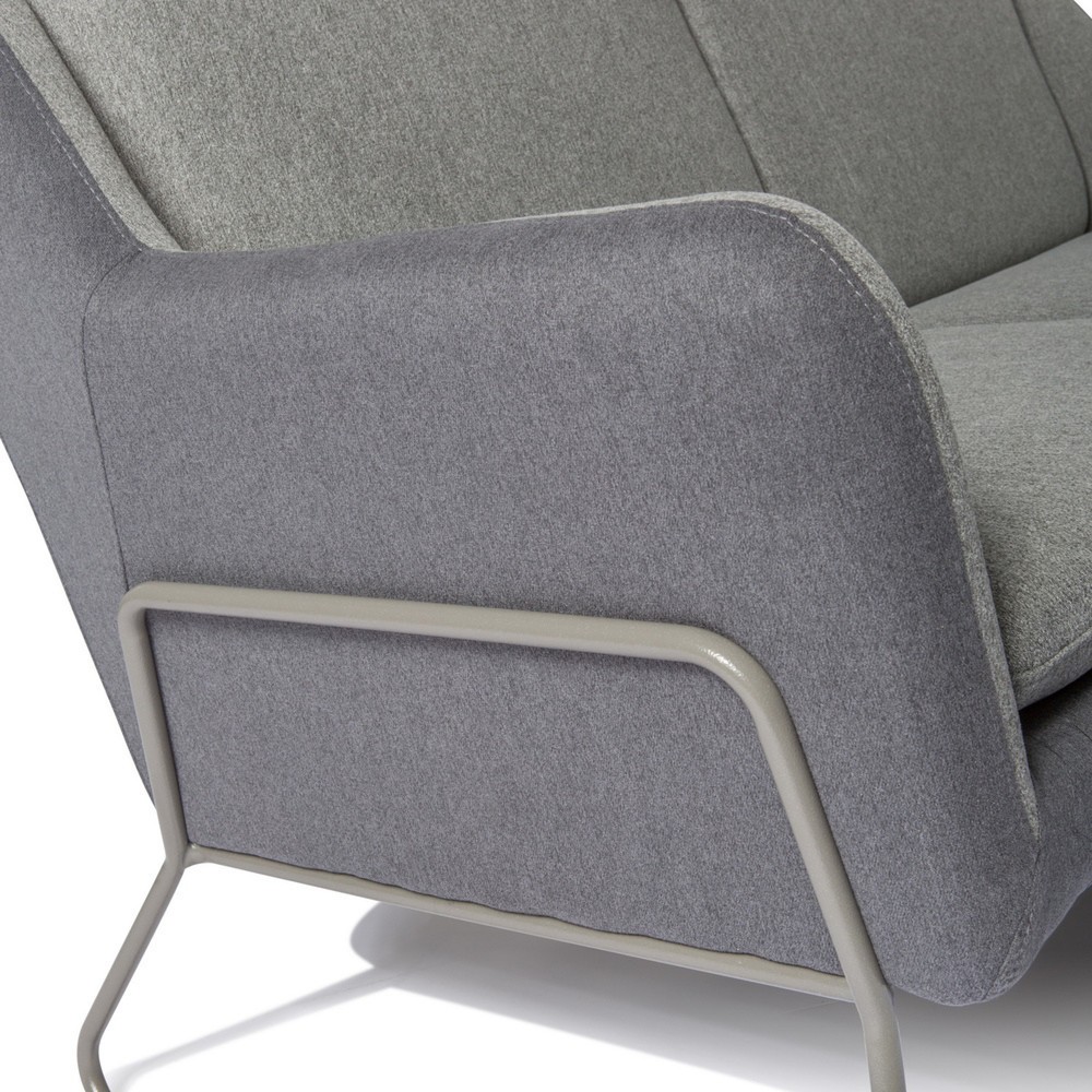 Produktabbildung Nr. 5: hjh OFFICE Loungesofa LAGUN Kufengestell, 3-Sitzer, hellgrau/dunkelgrau