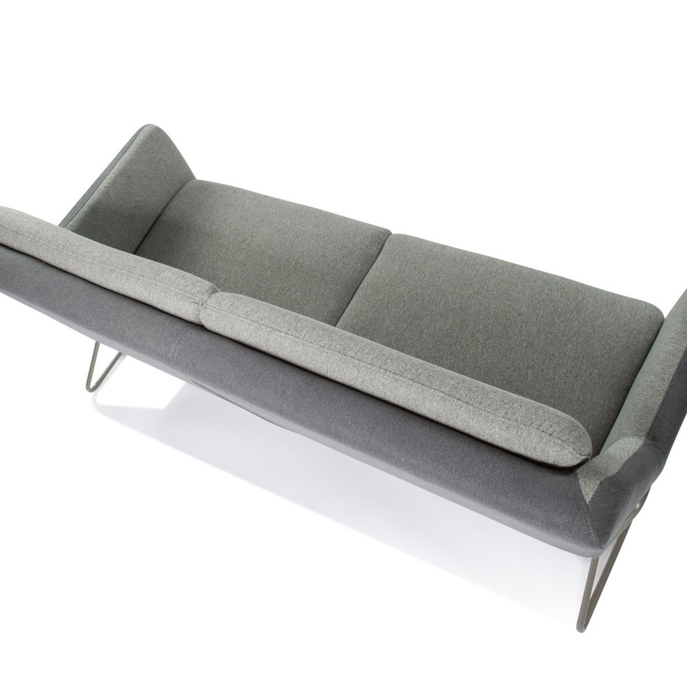 Produktabbildung Nr. 7: hjh OFFICE Loungesofa LAGUN Kufengestell, 3-Sitzer, hellgrau/dunkelgrau