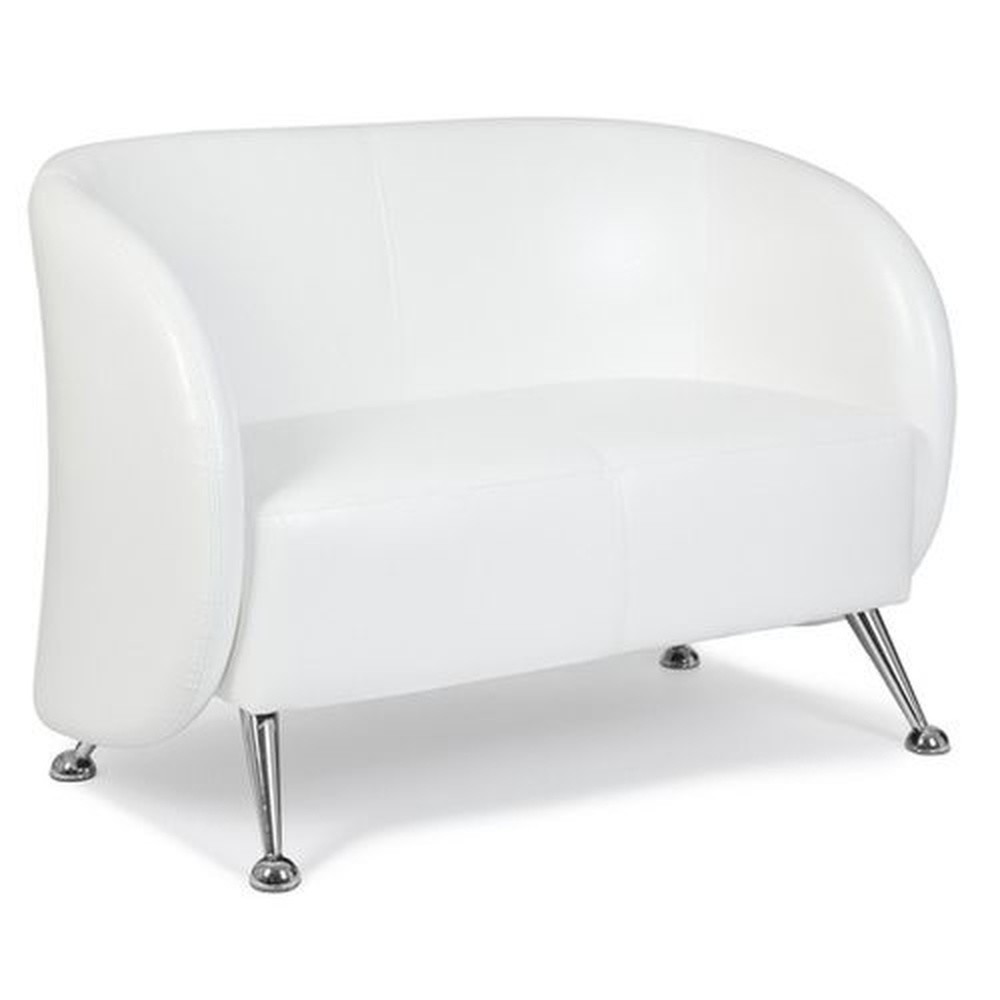 Produktabbildung Nr. 2: hjh OFFICE Loungesofa / Club Sofa ST. LUCIA Kunstleder, 2-Sitzer, weiß