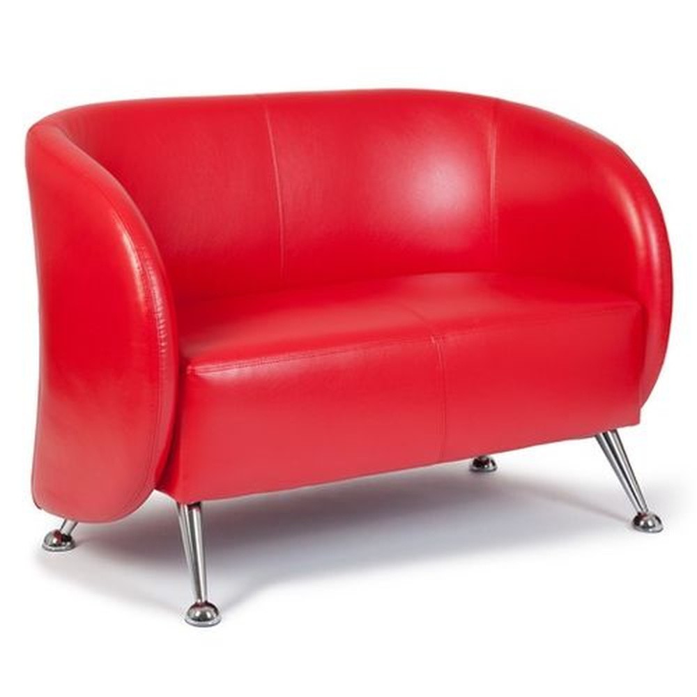 Produktabbildung Nr. 3: hjh OFFICE Loungesofa / Club Sofa ST. LUCIA Kunstleder, 2-Sitzer, rot
