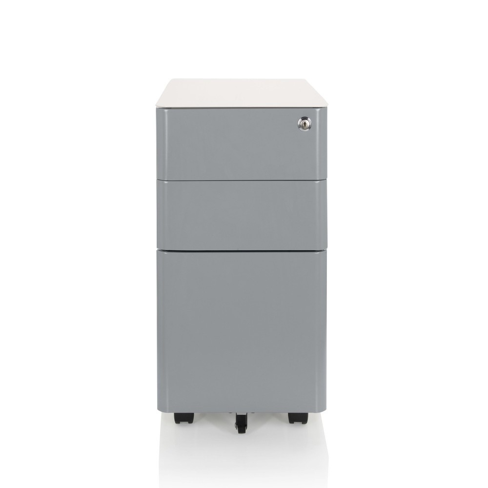 Produktabbildung: hjh OFFICE Rollcontainer COLOR I Metall, weiß / grau