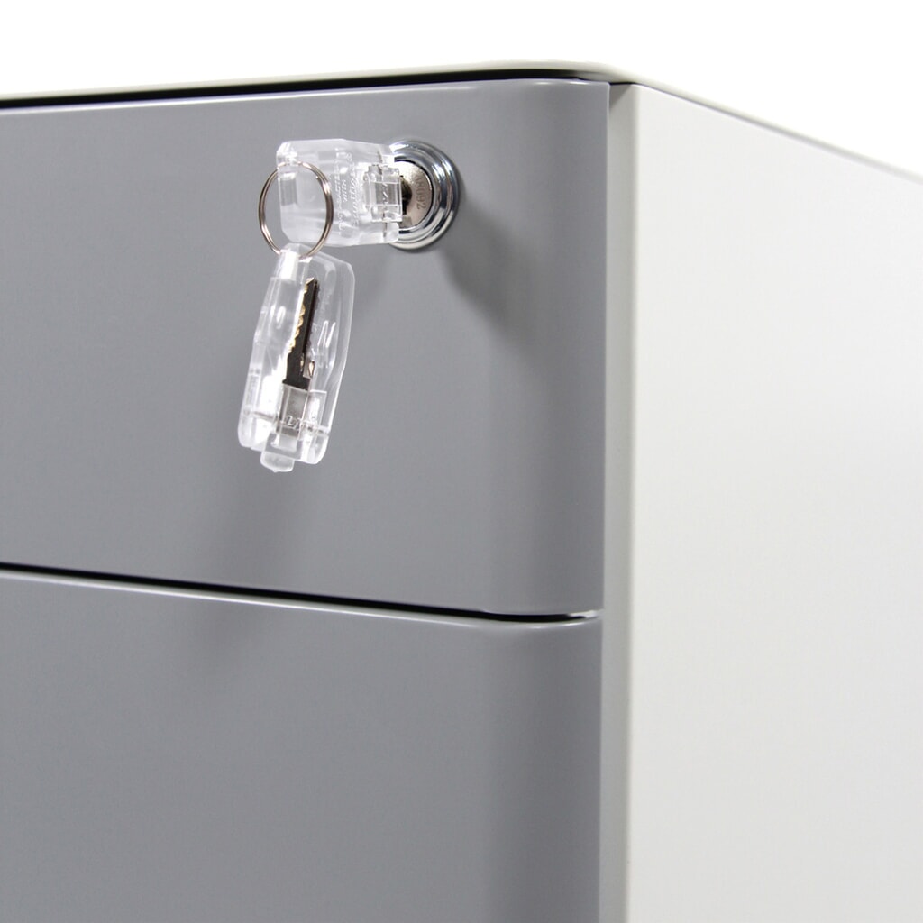 hjh OFFICE Rollcontainer COLOR I Metall, weiß / grau Produktabbildung Nr. 3: hjh OFFICE Rollcontainer COLOR I Metall, weiß / grau