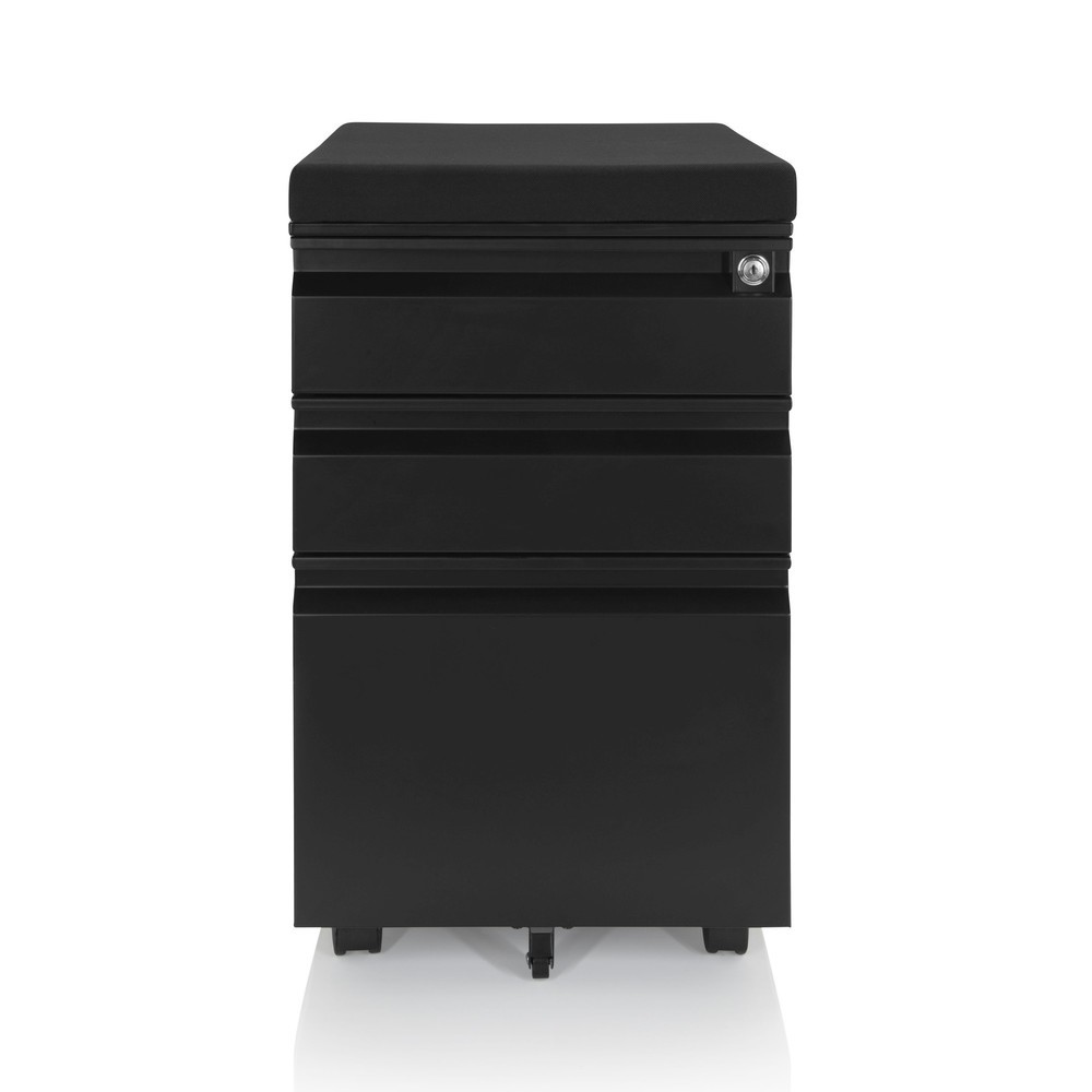 Produktabbildung Nr. 1: hjh OFFICE Rollcontainer COLOR OS Metall schwarz mit Sitzkissen, schwarz