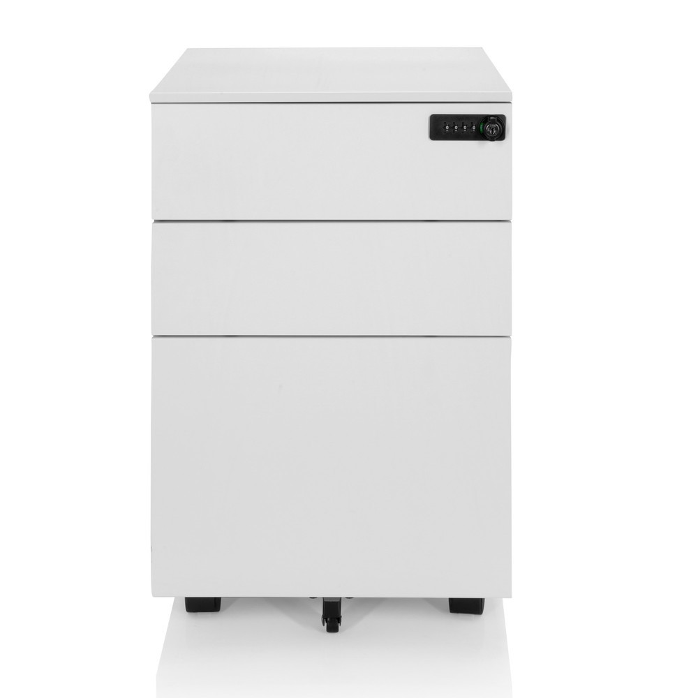 Produktabbildung Nr. 1: hjh OFFICE Rollcontainer COLOR OS I Metall weiß mit Zahlenschloss