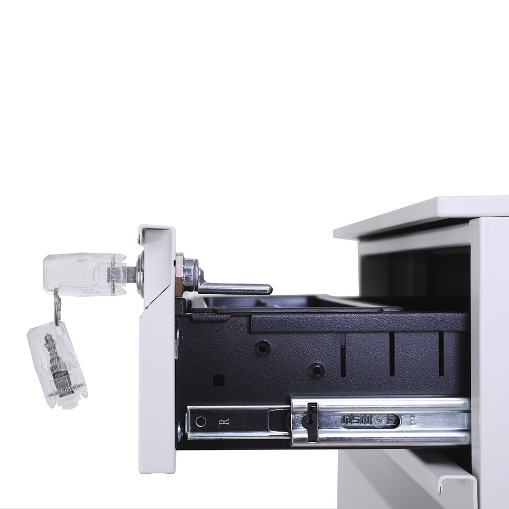 Produktabbildung Nr. 3: hjh OFFICE Rollcontainer COLOR OS Metall, weiß mit Sitzkissen grau