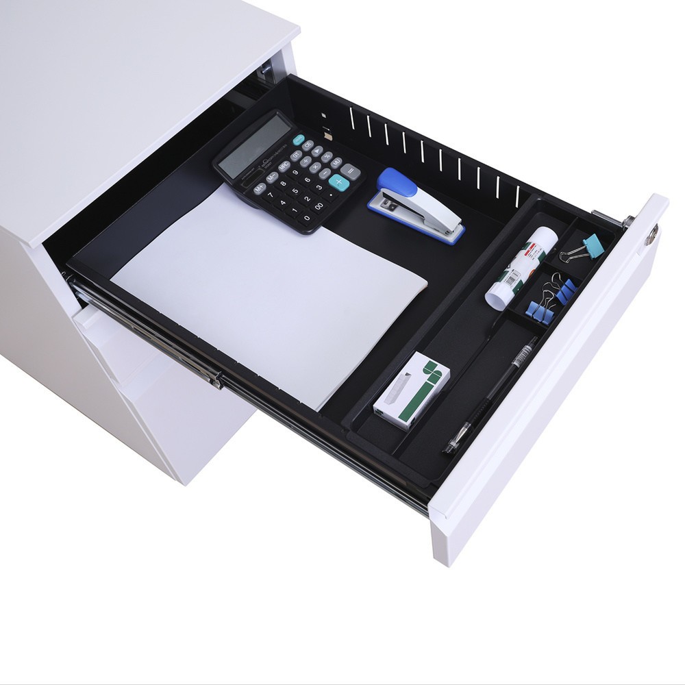 Produktabbildung Nr. 4: hjh OFFICE Rollcontainer COLOR OS Metall, weiß mit Sitzkissen grau