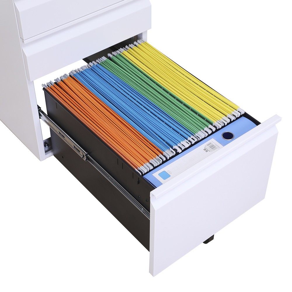 Produktabbildung Nr. 6: hjh OFFICE Rollcontainer COLOR OS Metall, weiß mit Sitzkissen grau
