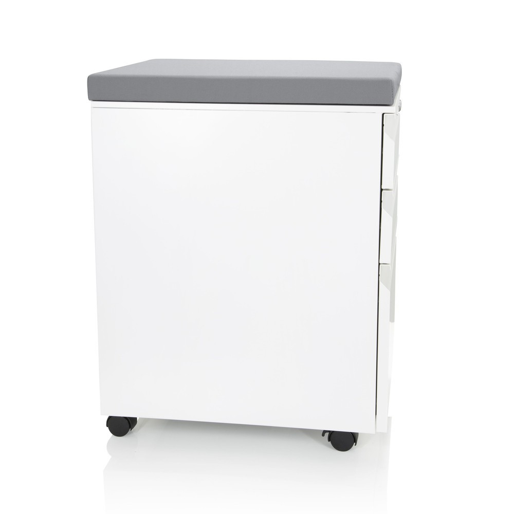 Produktabbildung Nr. 10: hjh OFFICE Rollcontainer COLOR OS Metall, weiß mit Sitzkissen grau