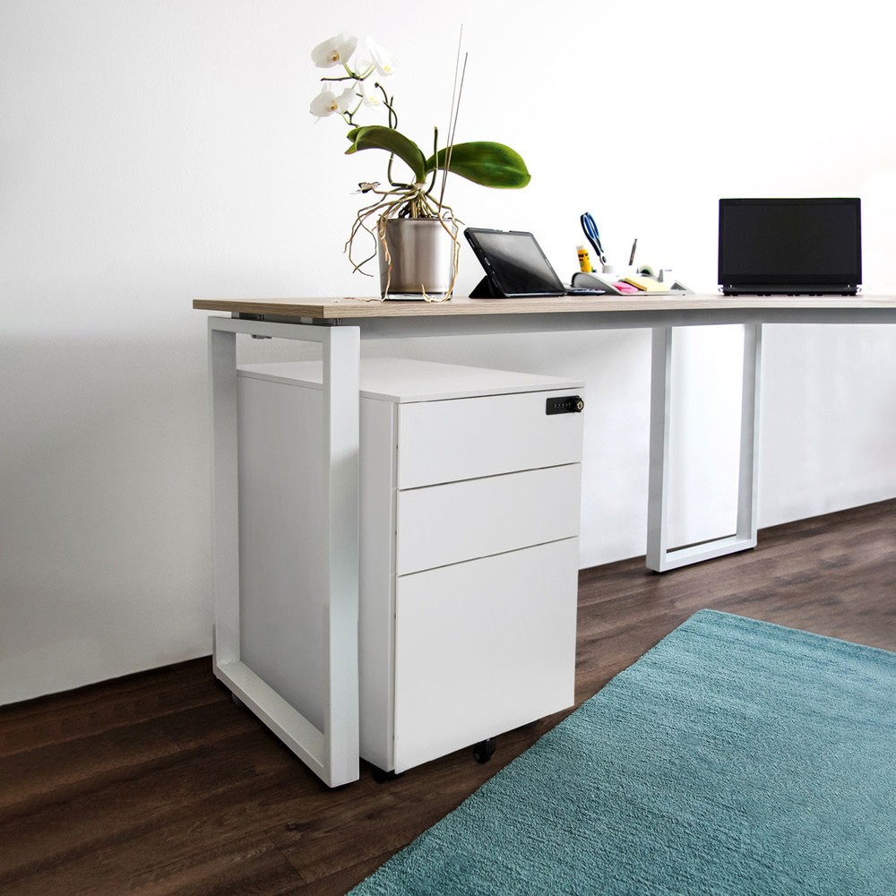 Produktabbildung Nr. 3: hjh OFFICE Rollcontainer COLOR OS I Metall weiß mit Zahlenschloss