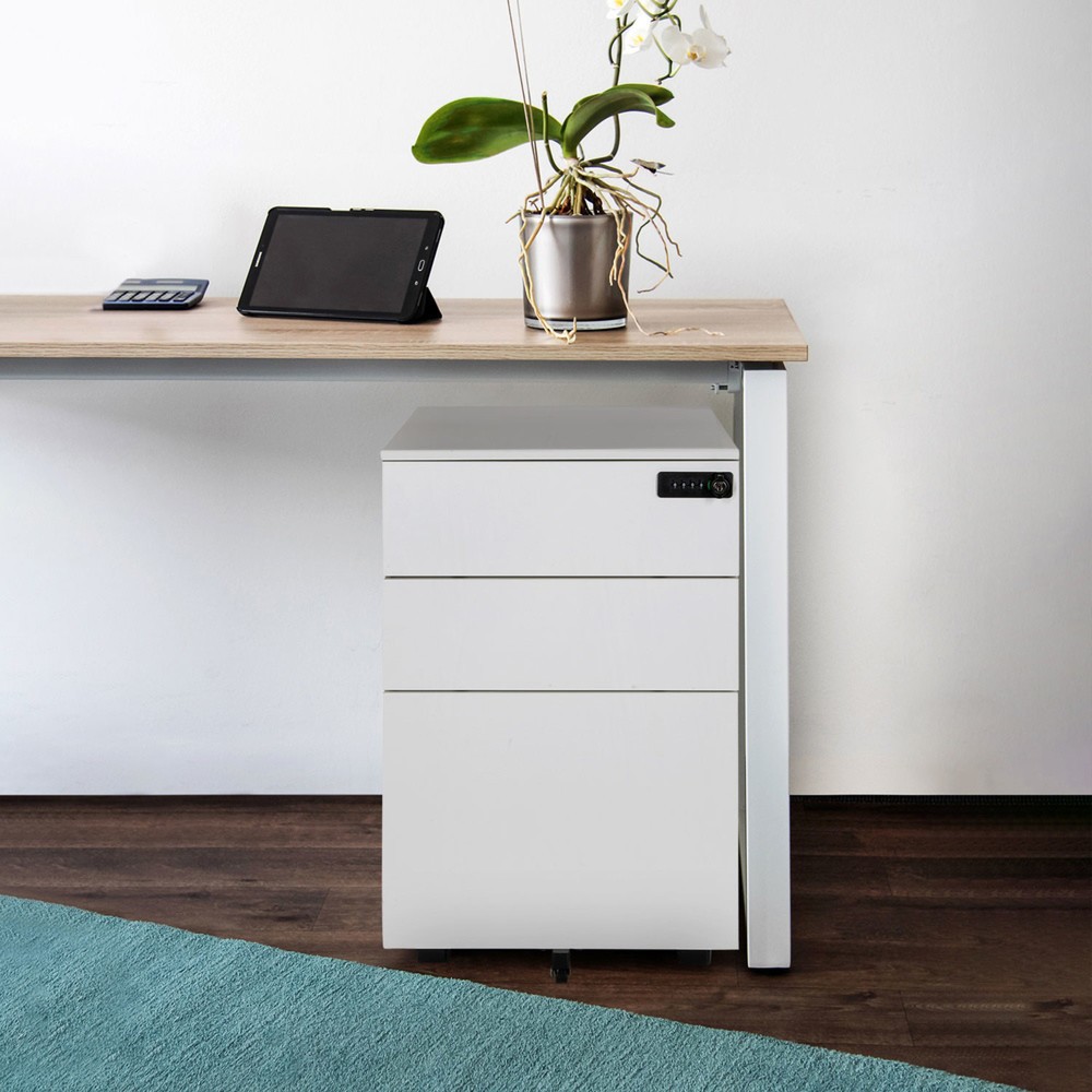 Produktabbildung Nr. 4: hjh OFFICE Rollcontainer COLOR OS I Metall weiß mit Zahlenschloss