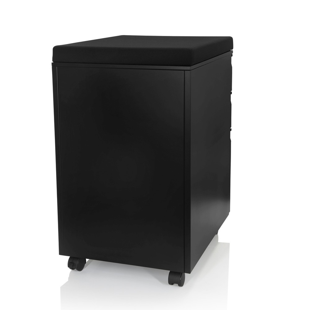 Produktabbildung Nr. 8: hjh OFFICE Rollcontainer COLOR OS Metall schwarz mit Sitzkissen, schwarz