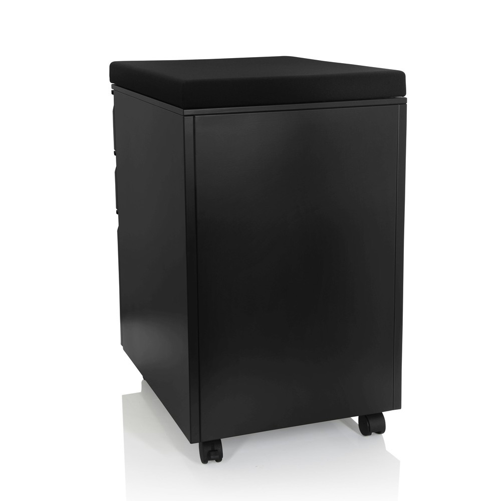 Produktabbildung Nr. 9: hjh OFFICE Rollcontainer COLOR OS Metall schwarz mit Sitzkissen, schwarz
