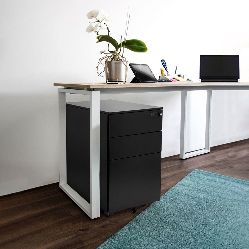 Produktabbildung Nr. 4: hjh OFFICE Rollcontainer COLOR OS I Metall, schwarz mit Zahlenschloss