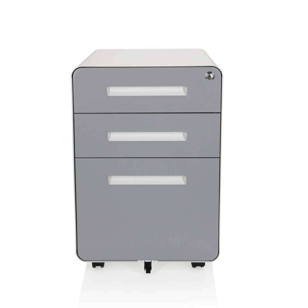 Produktabbildung: hjh OFFICE Rollcontainer COLOR PLUS I Metall, weiß / grau