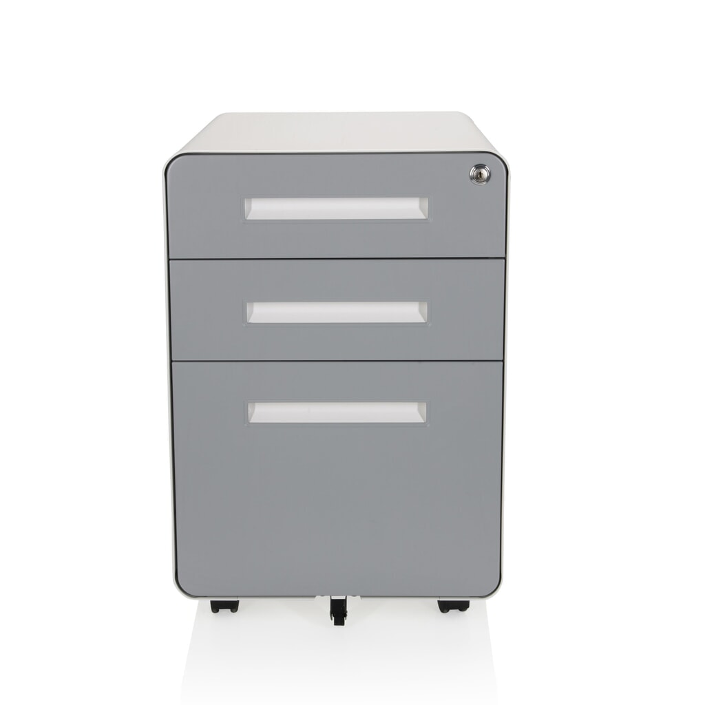 Produktabbildung Nr. 1: hjh OFFICE Rollcontainer COLOR PLUS I Metall, weiß / grau