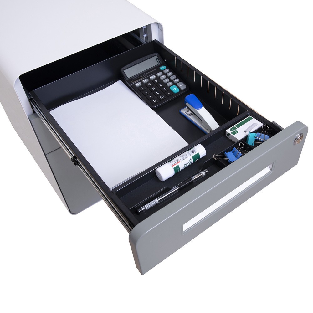 Produktabbildung Nr. 4: hjh OFFICE Rollcontainer COLOR PLUS I Metall, weiß / grau