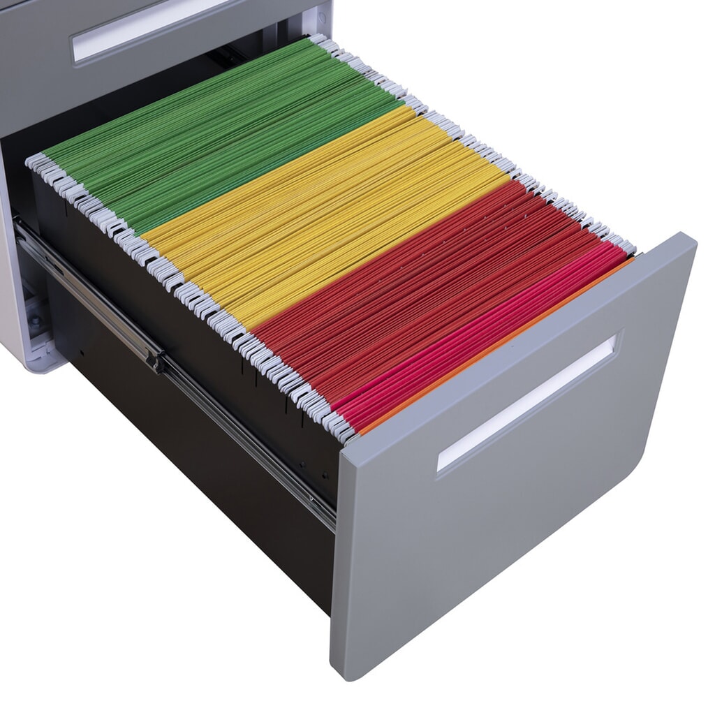 hjh OFFICE Rollcontainer COLOR PLUS I Metall, weiß / grau Produktabbildung Nr. 6: hjh OFFICE Rollcontainer COLOR PLUS I Metall, weiß / grau