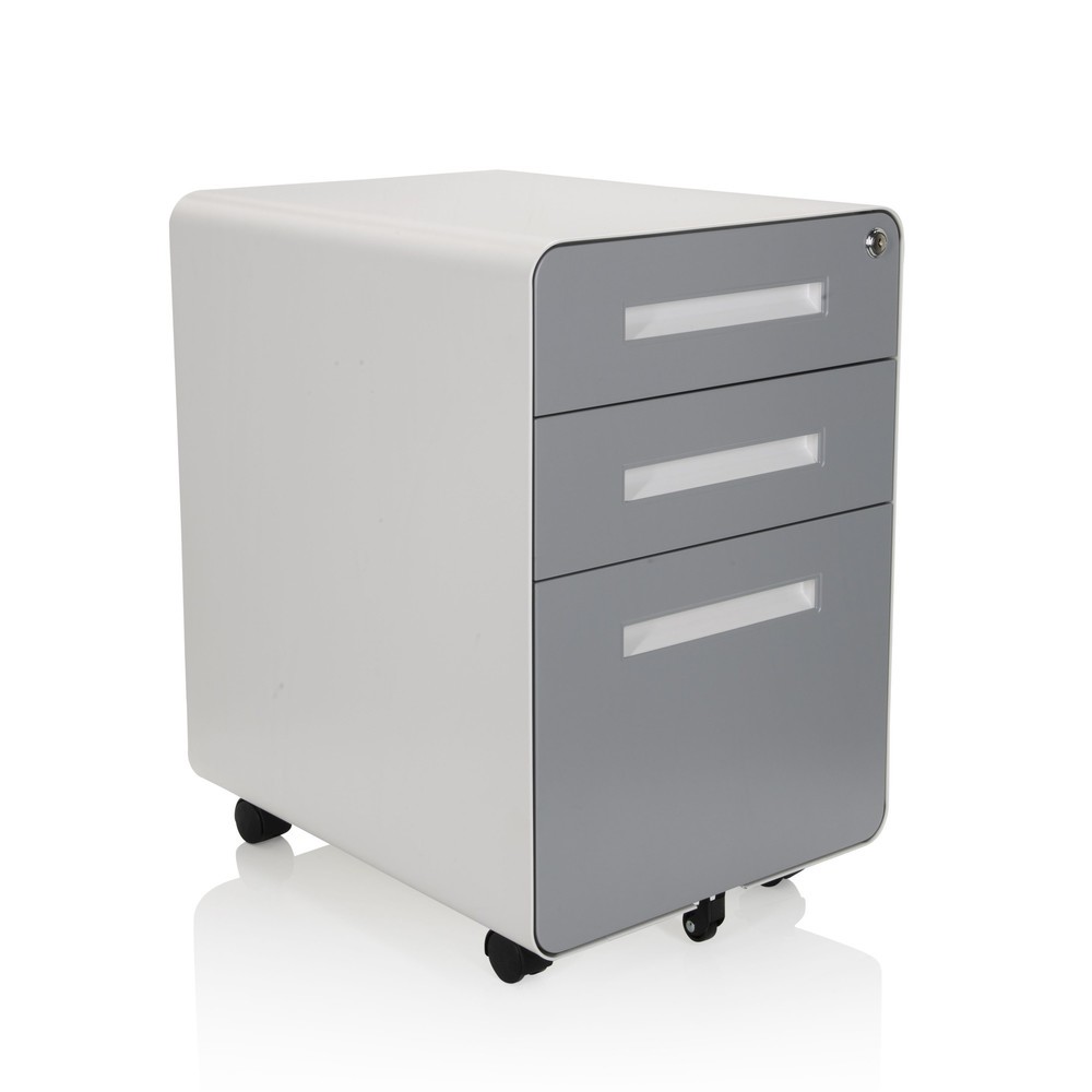 Produktabbildung Nr. 8: hjh OFFICE Rollcontainer COLOR PLUS I Metall, weiß / grau