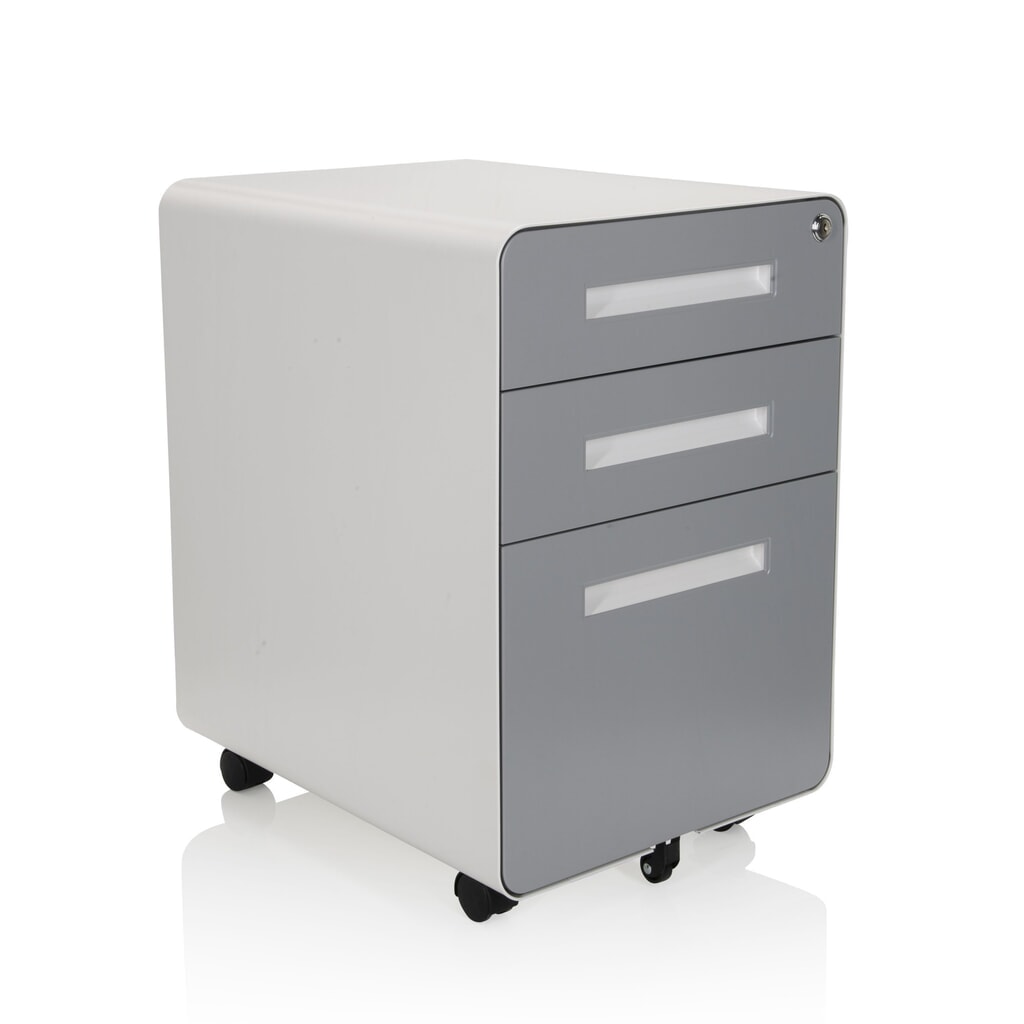 Produktabbildung Nr. 8: hjh OFFICE Rollcontainer COLOR PLUS I Metall, weiß / grau