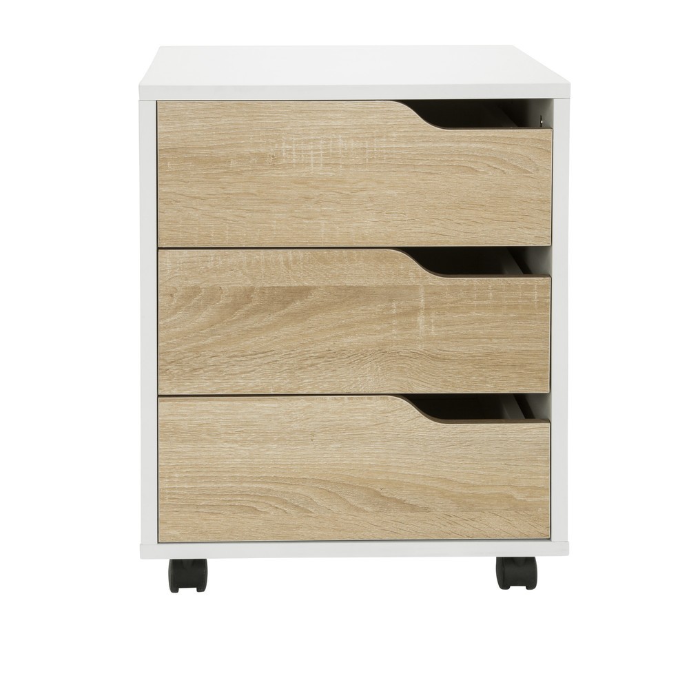 Produktabbildung: hjh OFFICE Rollcontainer ORGANISER I, eiche hell / weiß