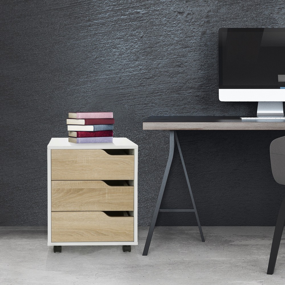 Produktabbildung Nr. 3: hjh OFFICE Rollcontainer ORGANISER I, eiche hell / weiß