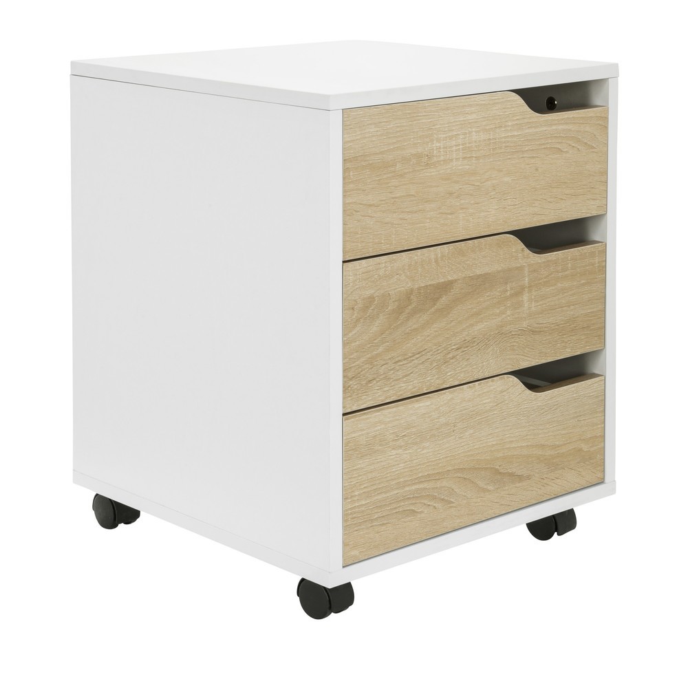 Produktabbildung Nr. 4: hjh OFFICE Rollcontainer ORGANISER I, eiche hell / weiß