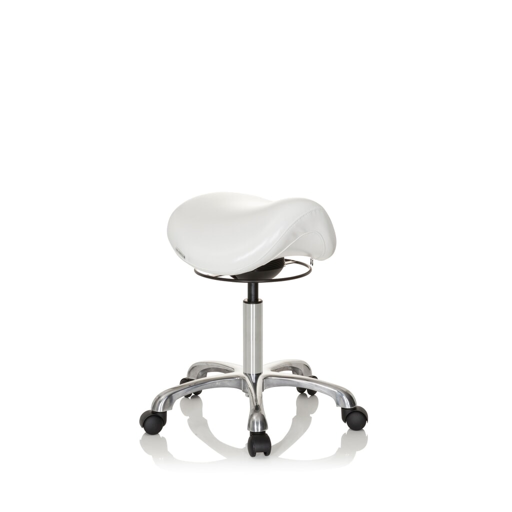 Produktabbildung Nr. 3: hjh OFFICE Ergonomischer Hocker / Sattelstuhl ORTHO SIT PU Kunstleder, weiß