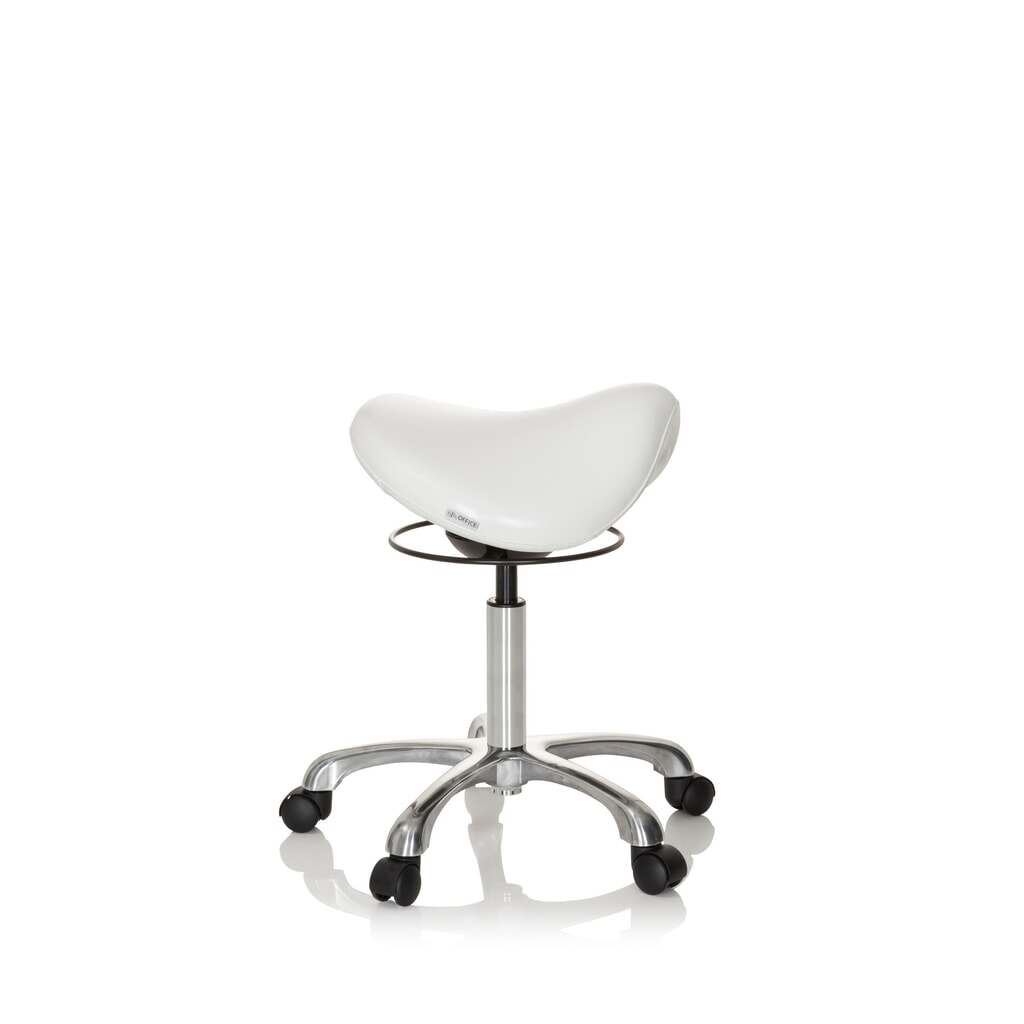 Produktabbildung Nr. 4: hjh OFFICE Ergonomischer Hocker / Sattelstuhl ORTHO SIT PU Kunstleder, weiß