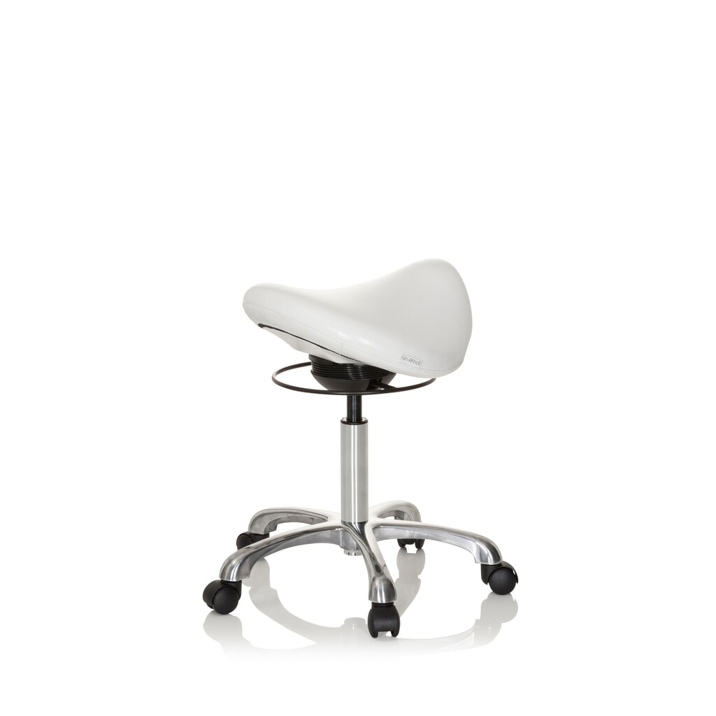 hjh OFFICE Ergonomischer Hocker / Sattelstuhl ORTHO SIT PU Kunstleder, weiß Produktabbildung Nr. 5: hjh OFFICE Ergonomischer Hocker / Sattelstuhl ORTHO SIT PU Kunstleder, weiß