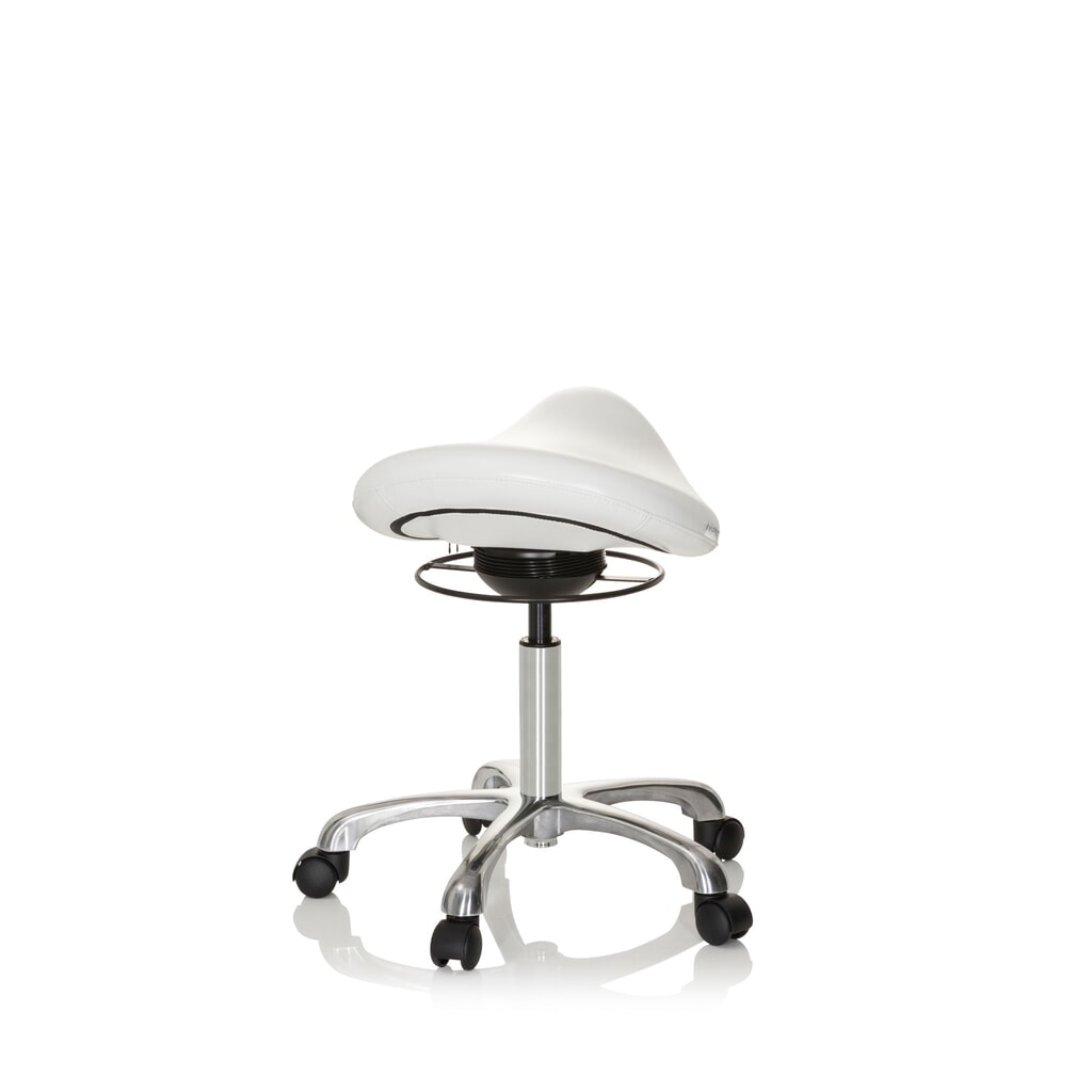 hjh OFFICE Ergonomischer Hocker / Sattelstuhl ORTHO SIT PU Kunstleder, weiß Produktabbildung Nr. 6: hjh OFFICE Ergonomischer Hocker / Sattelstuhl ORTHO SIT PU Kunstleder, weiß