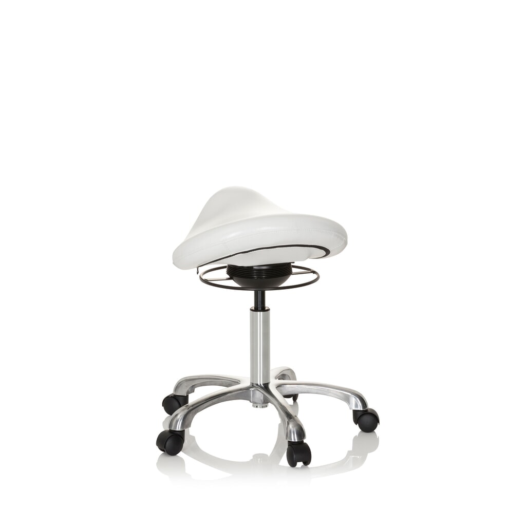 hjh OFFICE Ergonomischer Hocker / Sattelstuhl ORTHO SIT PU Kunstleder, weiß Produktabbildung Nr. 7: hjh OFFICE Ergonomischer Hocker / Sattelstuhl ORTHO SIT PU Kunstleder, weiß
