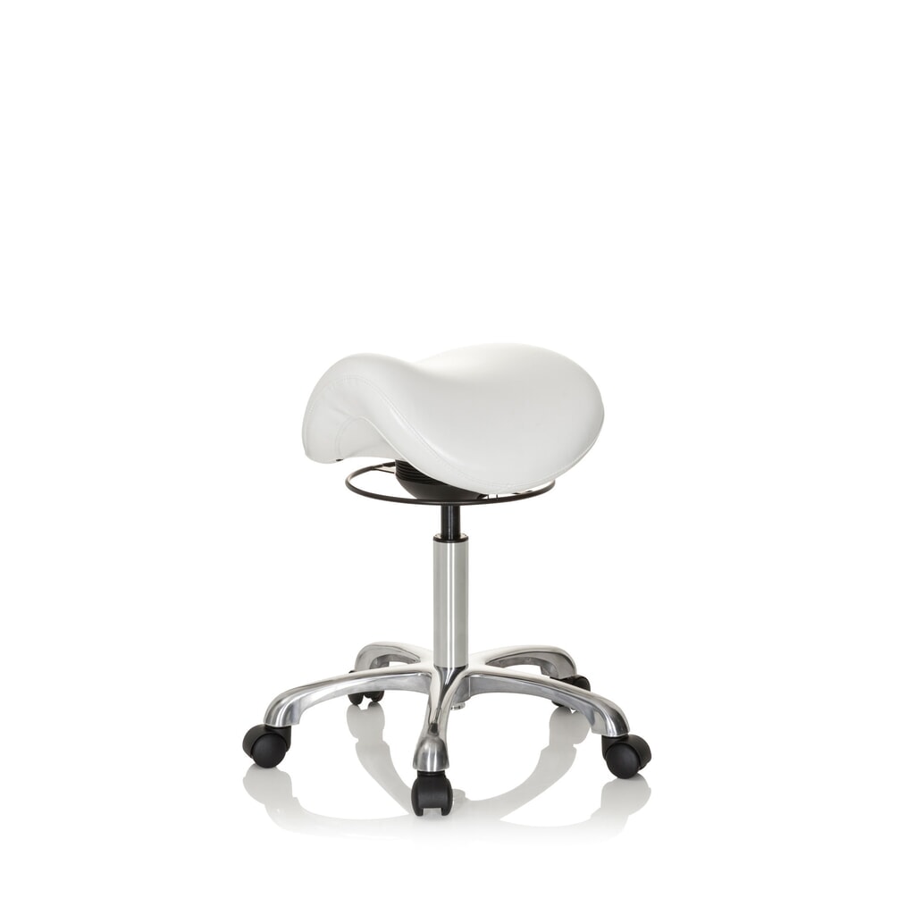 hjh OFFICE Ergonomischer Hocker / Sattelstuhl ORTHO SIT PU Kunstleder, weiß Produktabbildung Nr. 10: hjh OFFICE Ergonomischer Hocker / Sattelstuhl ORTHO SIT PU Kunstleder, weiß