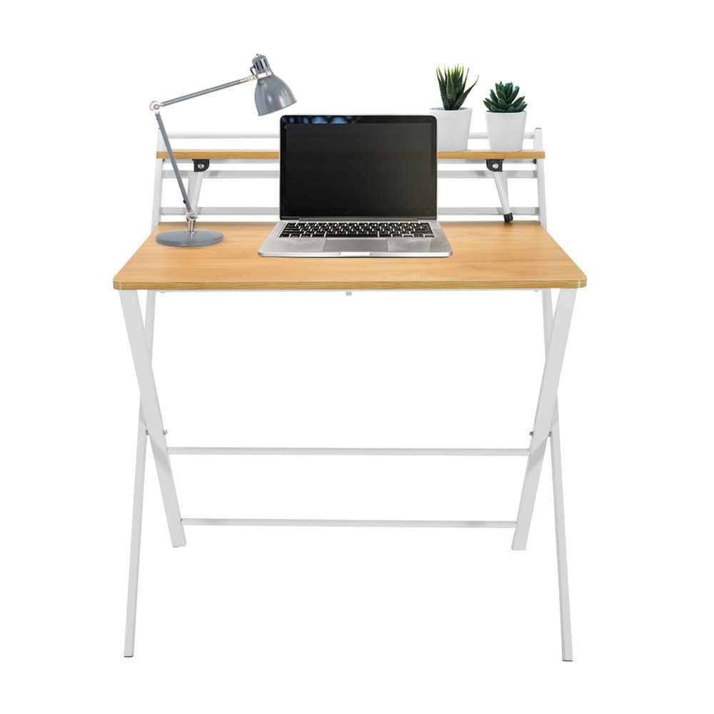 Produktabbildung Nr. 2: hjh OFFICE Schreibtisch / Arbeitstisch EASY CLAP 92 x 84, eiche hell / weiß