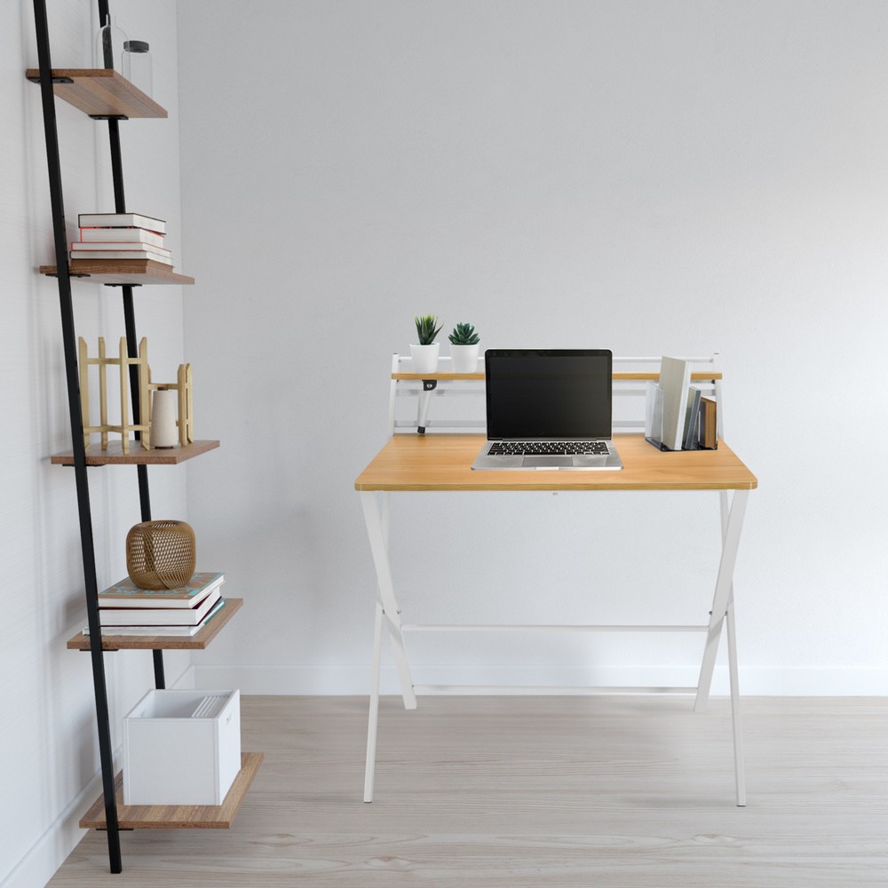 Produktabbildung Nr. 4: hjh OFFICE Schreibtisch / Arbeitstisch EASY CLAP 92 x 84, eiche hell / weiß