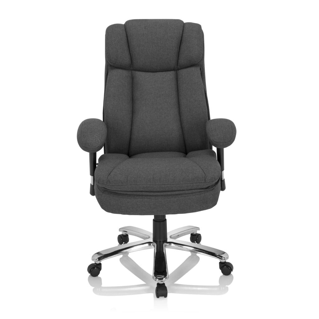 Produktabbildung: hjh OFFICE Schwerlaststuhl / Büro BUILDER XXL I Stoff, dunkelgrau
