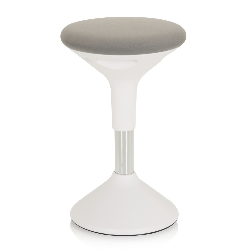 Produktabbildung Nr. 2: hjh OFFICE Stehhocker / Stehhilfe BALANCE SIT II W Stoff, weiß/grau