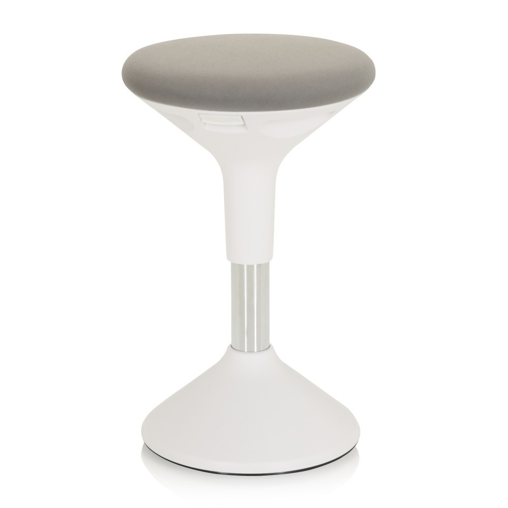 Produktabbildung Nr. 3: hjh OFFICE Stehhocker / Stehhilfe BALANCE SIT II W Stoff, weiß/grau