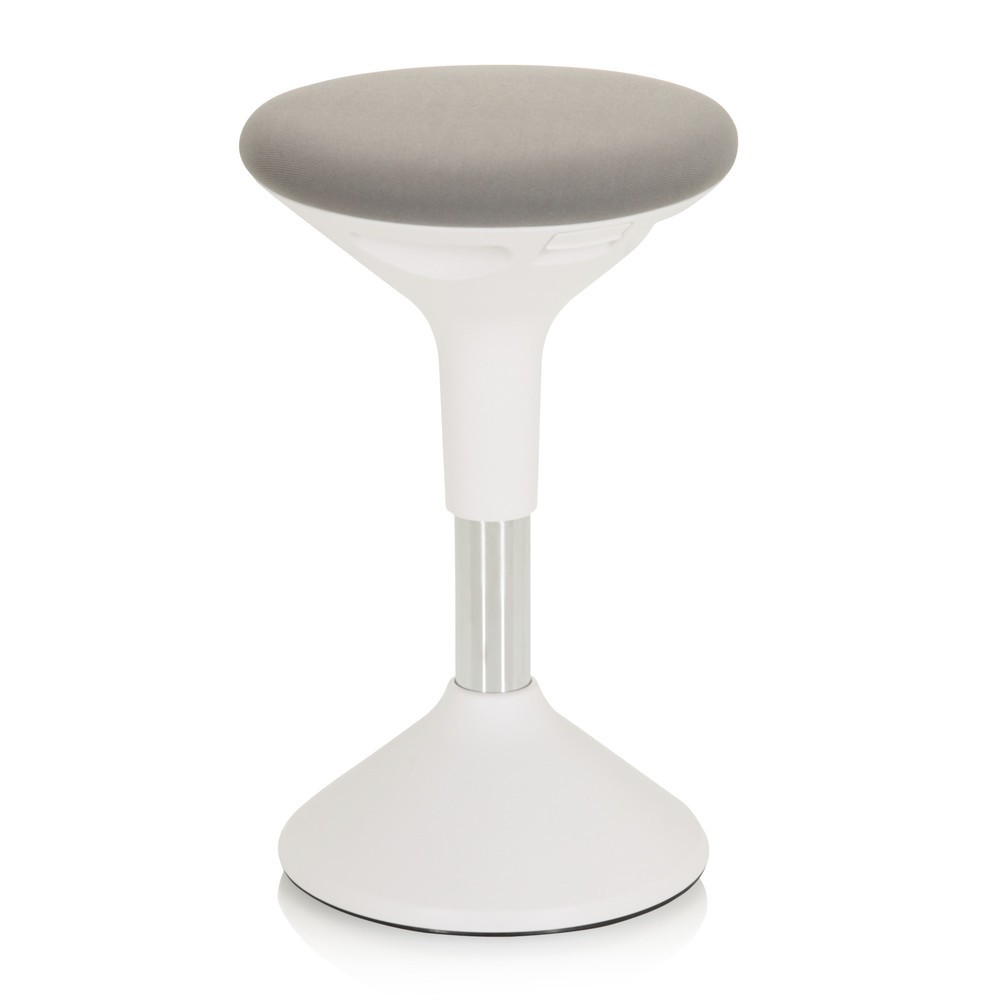 Produktabbildung Nr. 4: hjh OFFICE Stehhocker / Stehhilfe BALANCE SIT II W Stoff, weiß/grau