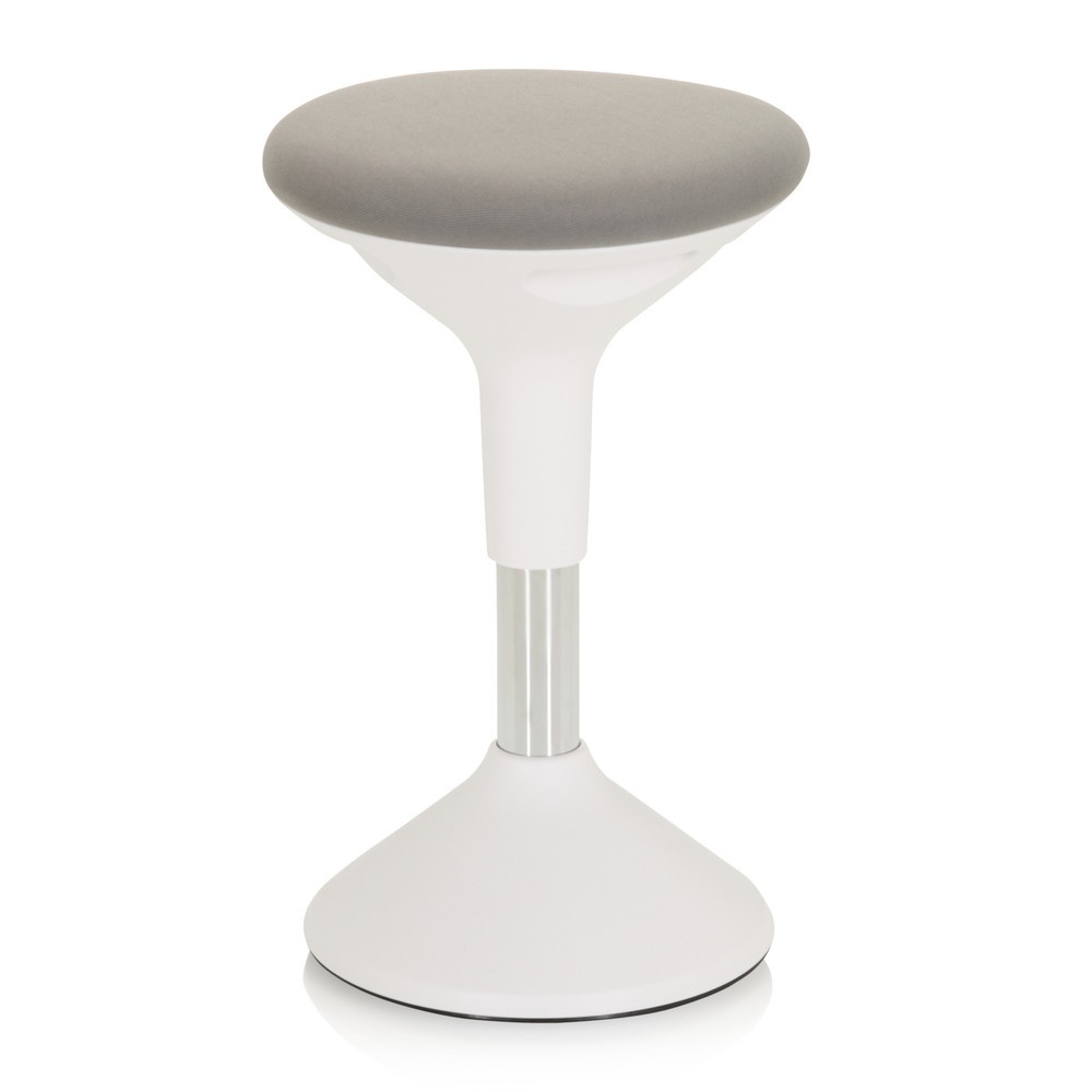 Produktabbildung Nr. 5: hjh OFFICE Stehhocker / Stehhilfe BALANCE SIT II W Stoff, weiß/grau