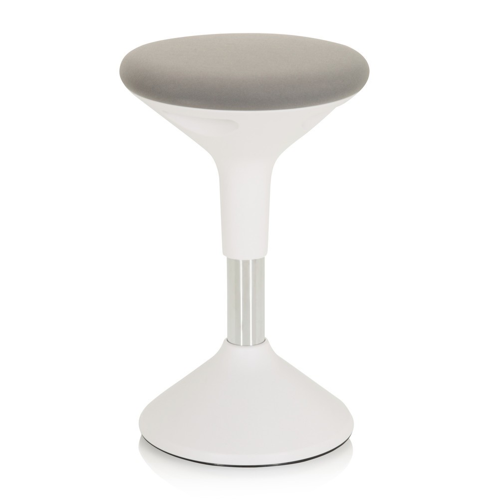 Produktabbildung Nr. 6: hjh OFFICE Stehhocker / Stehhilfe BALANCE SIT II W Stoff, weiß/grau