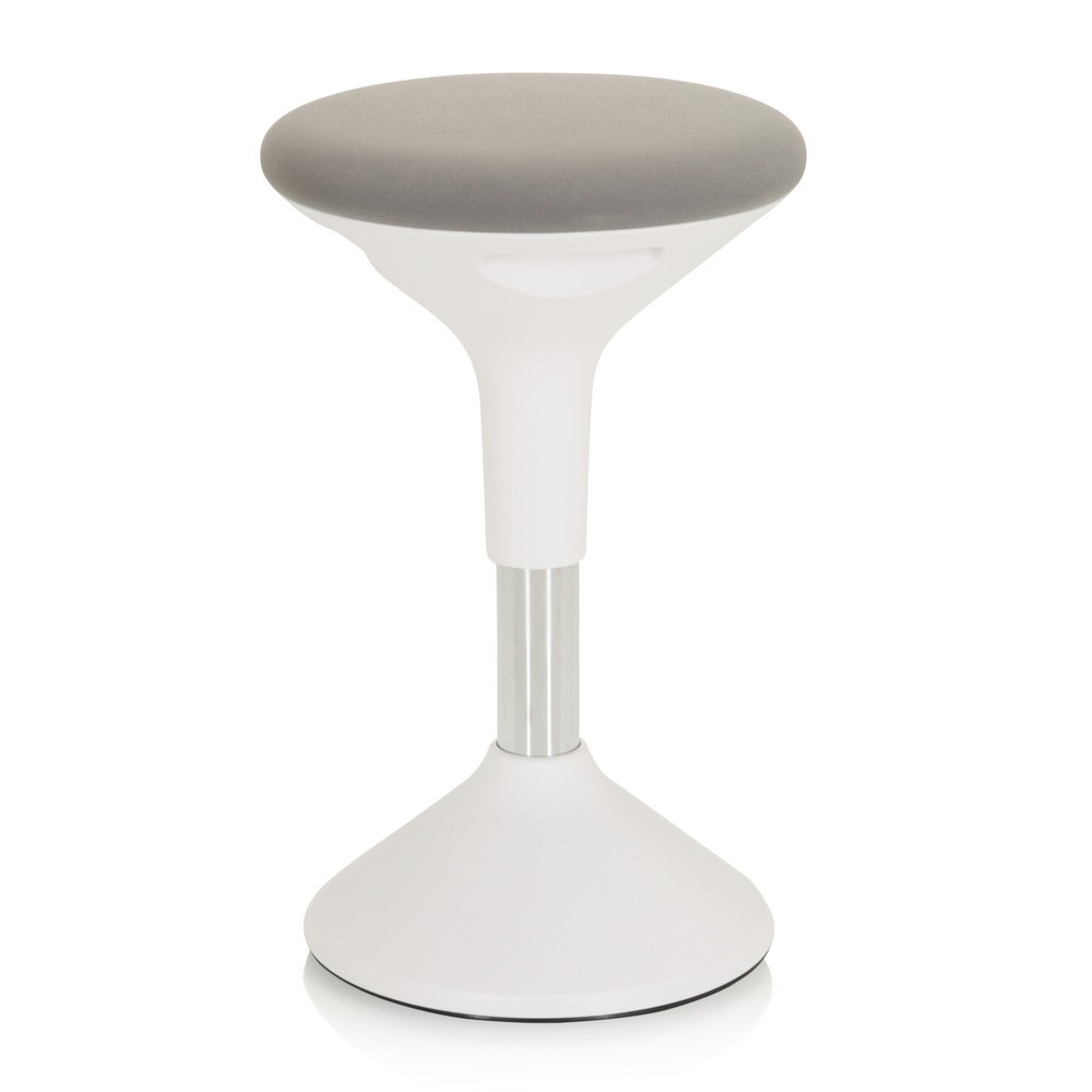 Produktabbildung Nr. 7: hjh OFFICE Stehhocker / Stehhilfe BALANCE SIT II W Stoff, weiß/grau