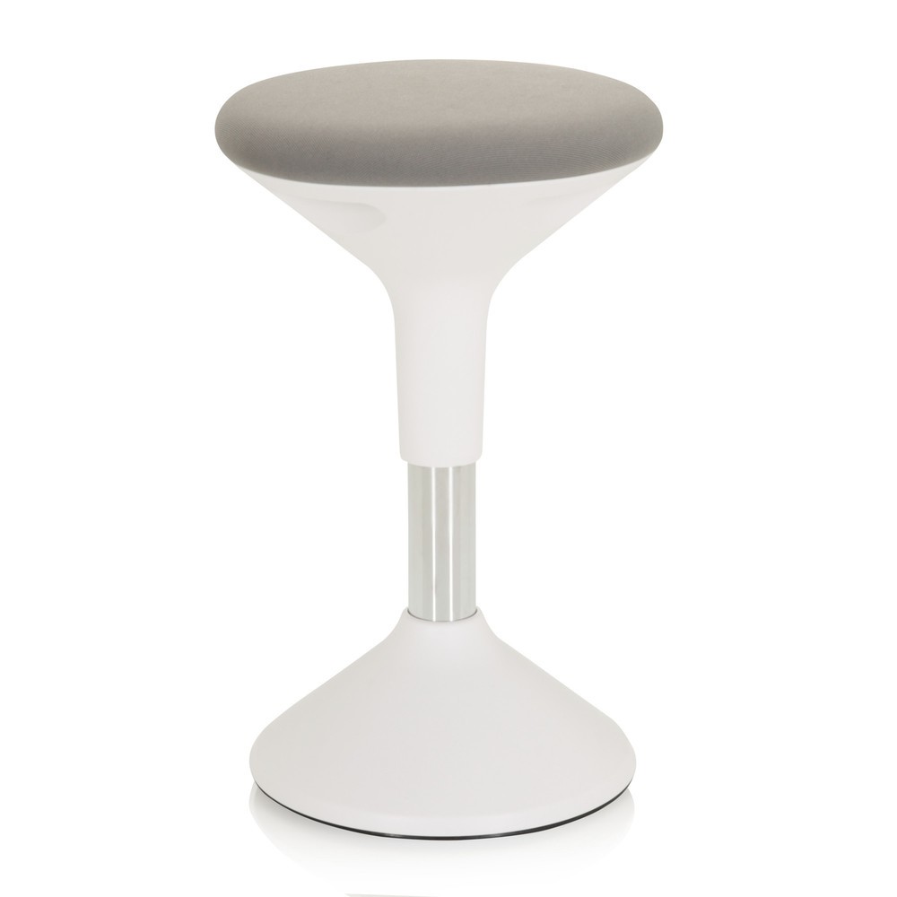 Produktabbildung Nr. 8: hjh OFFICE Stehhocker / Stehhilfe BALANCE SIT II W Stoff, weiß/grau