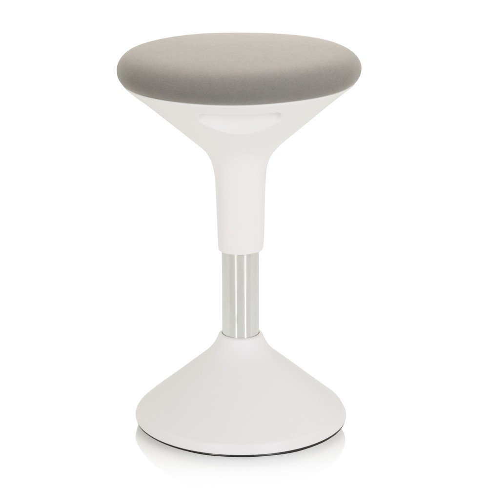Produktabbildung Nr. 9: hjh OFFICE Stehhocker / Stehhilfe BALANCE SIT II W Stoff, weiß/grau