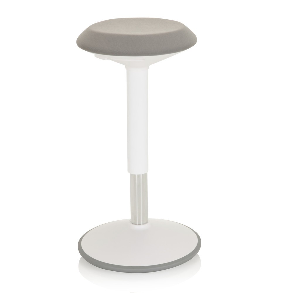 Produktabbildung Nr. 2: hjh OFFICE Stehhocker / Stehhilfe BALANCE SIT III W Stoff, weiß/grau