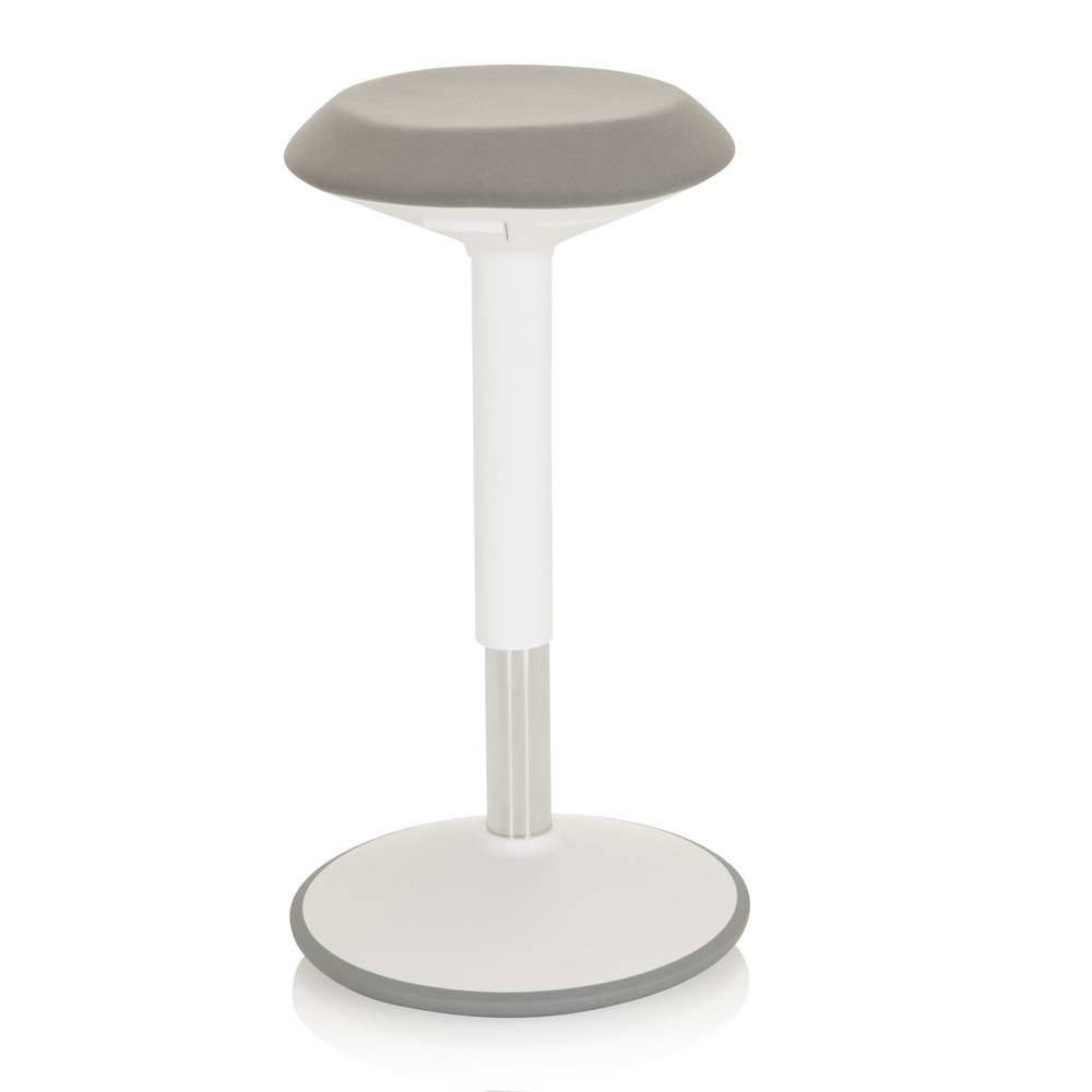 Produktabbildung Nr. 3: hjh OFFICE Stehhocker / Stehhilfe BALANCE SIT III W Stoff, weiß/grau
